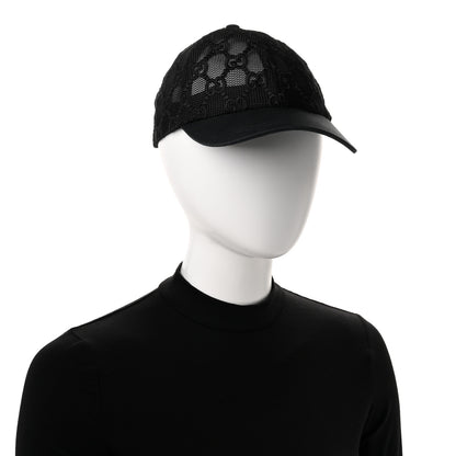 Gucci Mesh GG Monogram Shivali Baseball Hat S Black 2 of 9