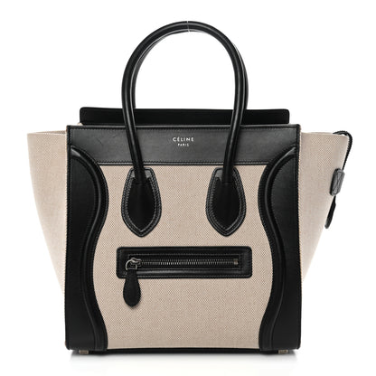 Celine Textile Smooth Calfskin Micro Bi-Color Luggage Natural 1 of 11