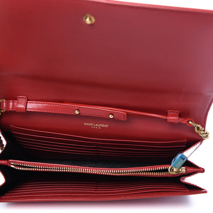 Saint Laurent Patent Calfskin Monogram Kate Wallet On Chain Red 5 of 9