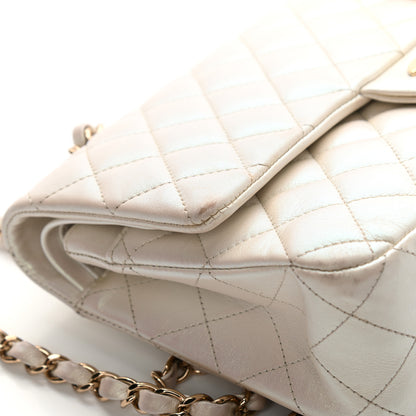 Chanel Iridescent Calfskin Quilted Medium Double Flap White 18 of 22