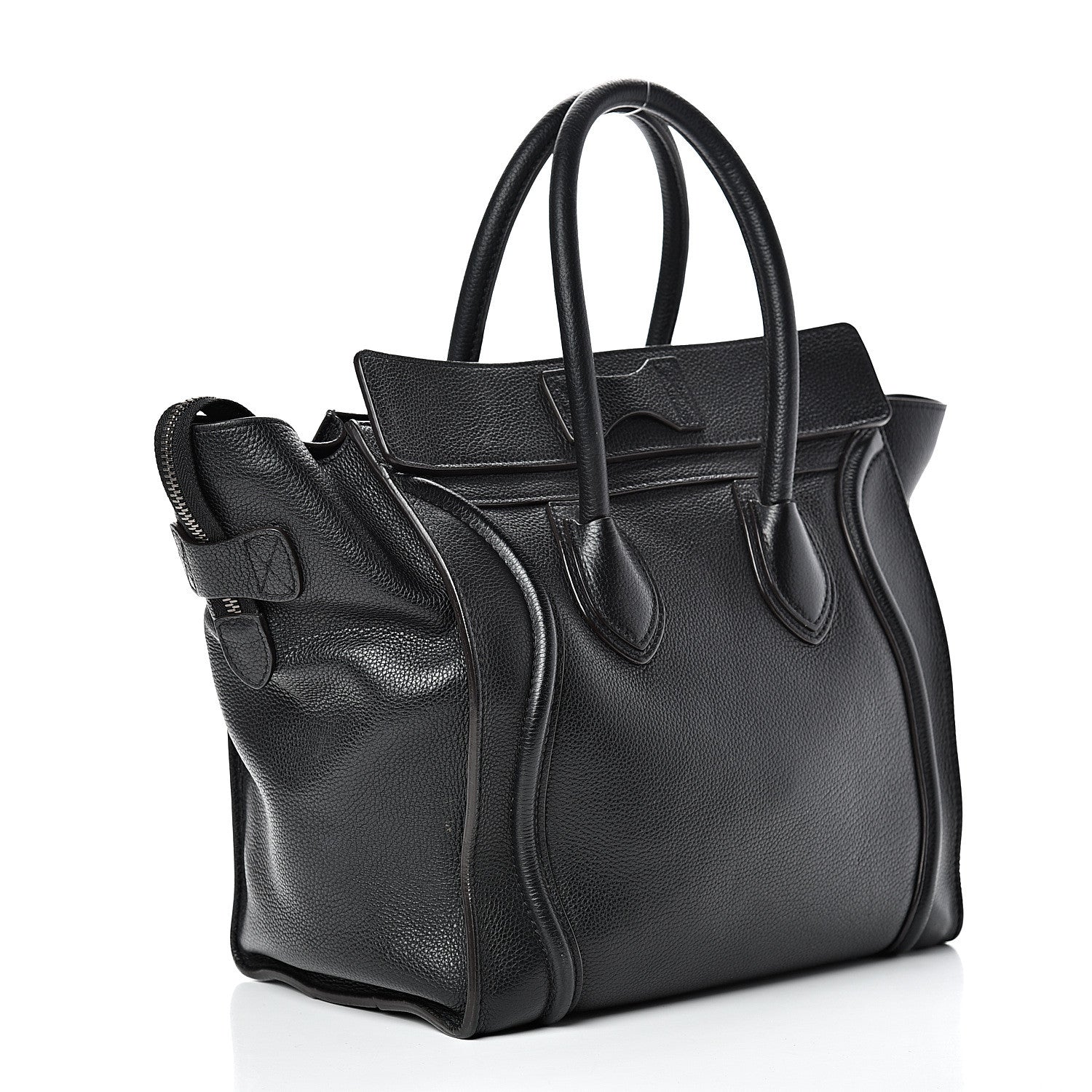 Celine Drummed Calfskin Mini Luggage Black 2 of 13