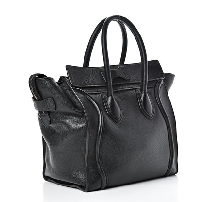 Celine Drummed Calfskin Mini Luggage Black 2 of 13