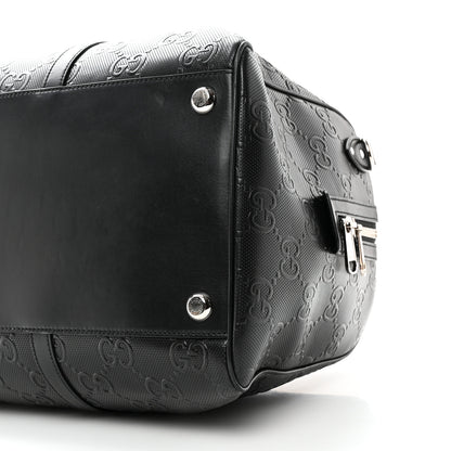 Gucci Calfskin GG Tennis Embossed Duffle Bag Black 9 of 12