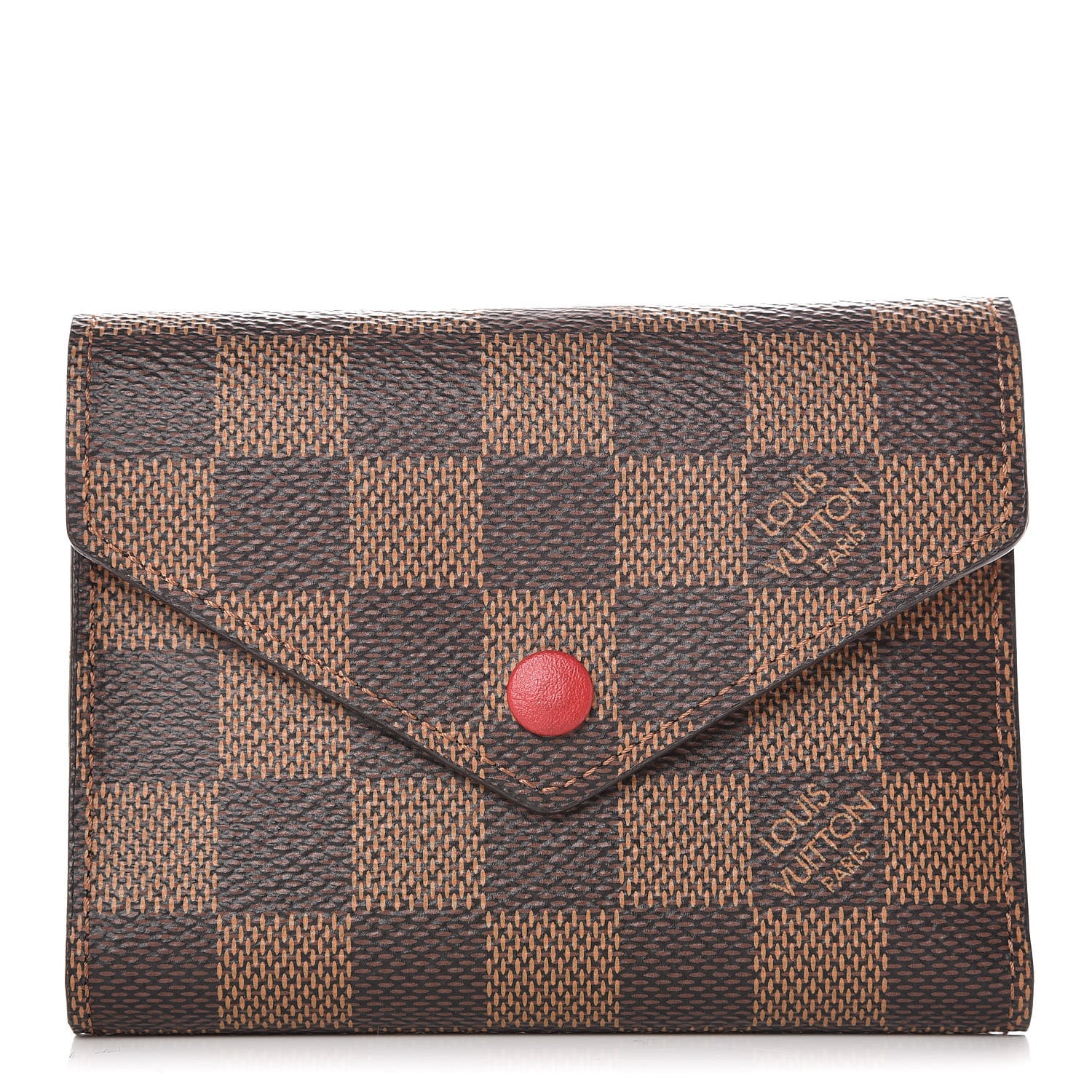 Louis Vuitton Damier Ebene Victorine Wallet Red 1 of 8