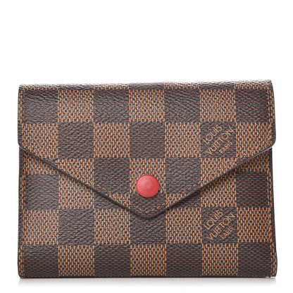 Louis Vuitton Damier Ebene Victorine Wallet Red 1 of 8
