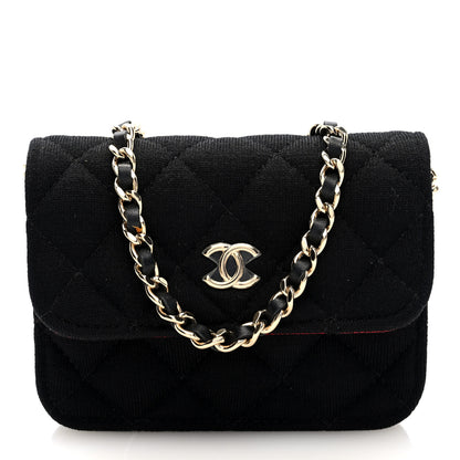 Chanel Jersey Quilted Micro Mini Flap Black 9 of 11