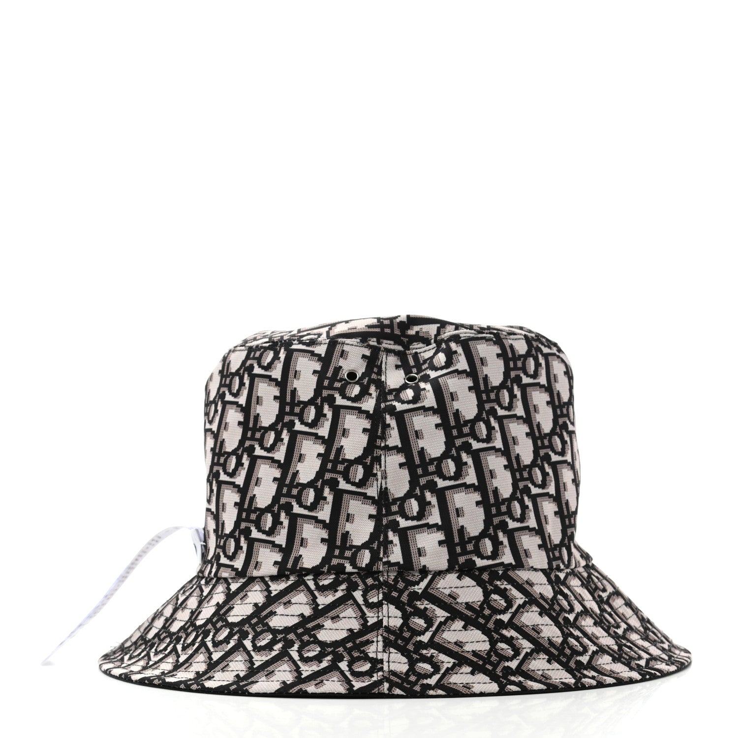 Christian Dior Polyester Cotton Oblique Teddy-D Brim Bucket Hat 57 Black 19 of 23