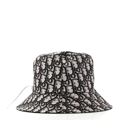Christian Dior Polyester Cotton Oblique Teddy-D Brim Bucket Hat 57 Black 19 of 23