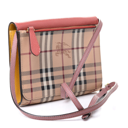 Burberry Derby Calfskin Haymarket Check Small Loxley Crossbody Cinnamon Red Multicolor 2 of 4