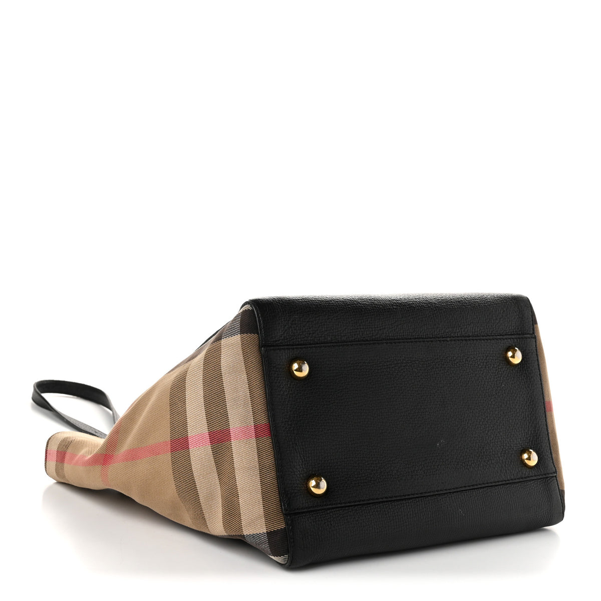 Burberry Grainy Calfskin House Check Small Canterbury Tote Black 6 of 25