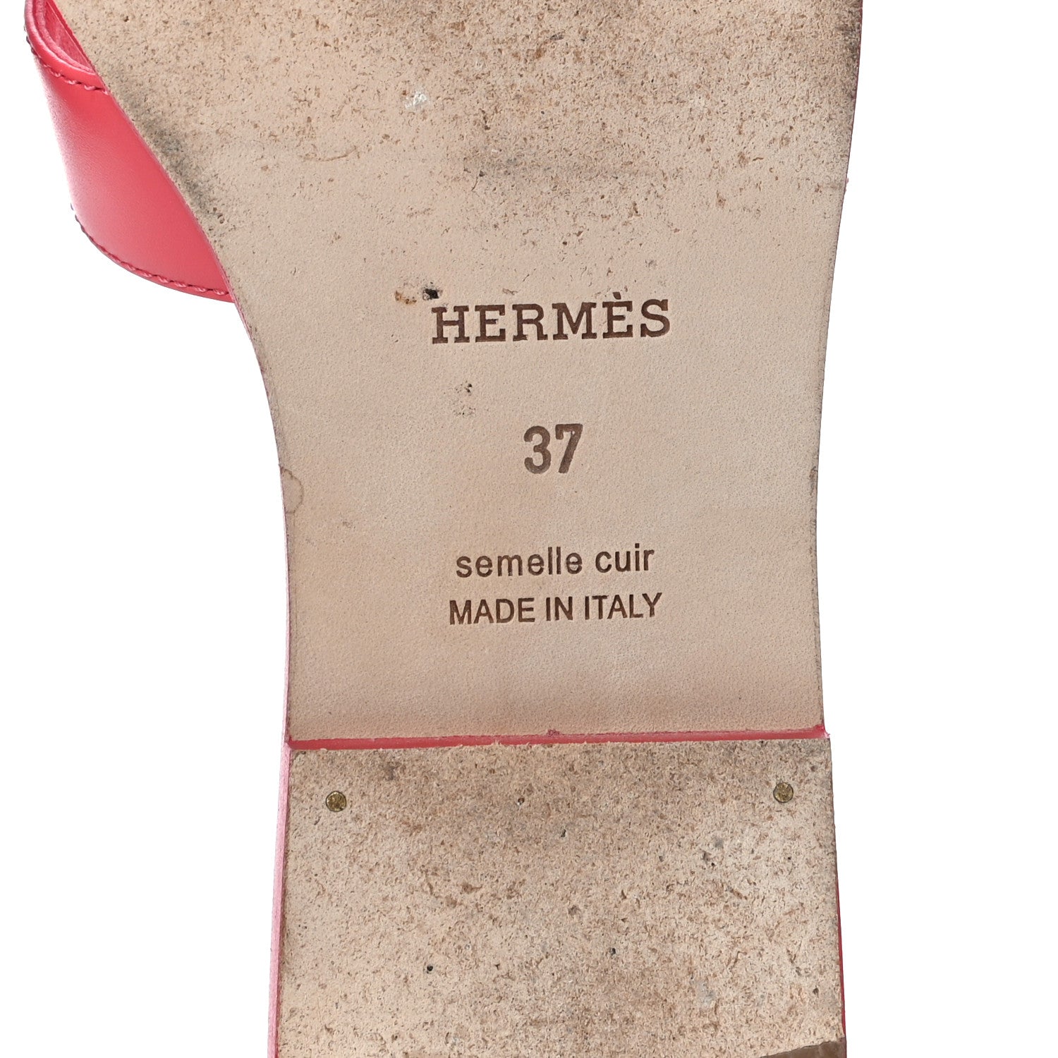 Hermes Calfskin Oran Sandals 37 Rouge Bali 8 of 19