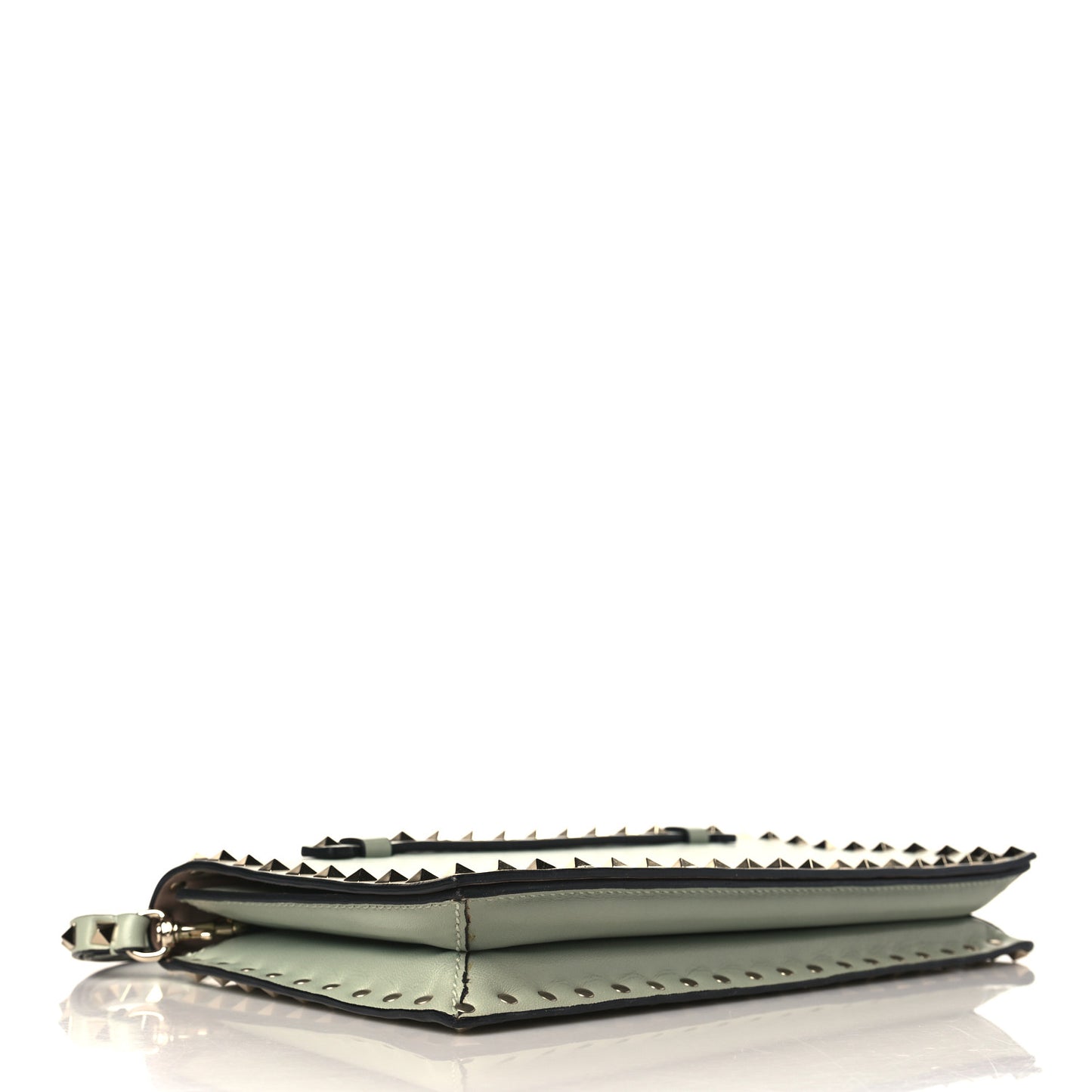 Nappa Rockstud Wristlet Clutch Green Tea Sorbet