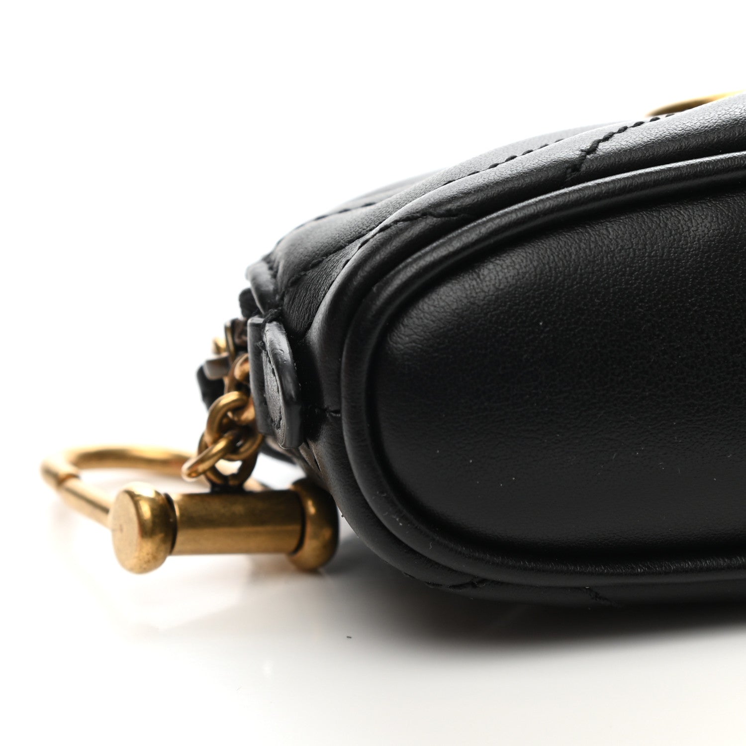 Gucci Calfskin Matelasse GG Marmont Key Pouch Black 8 of 9