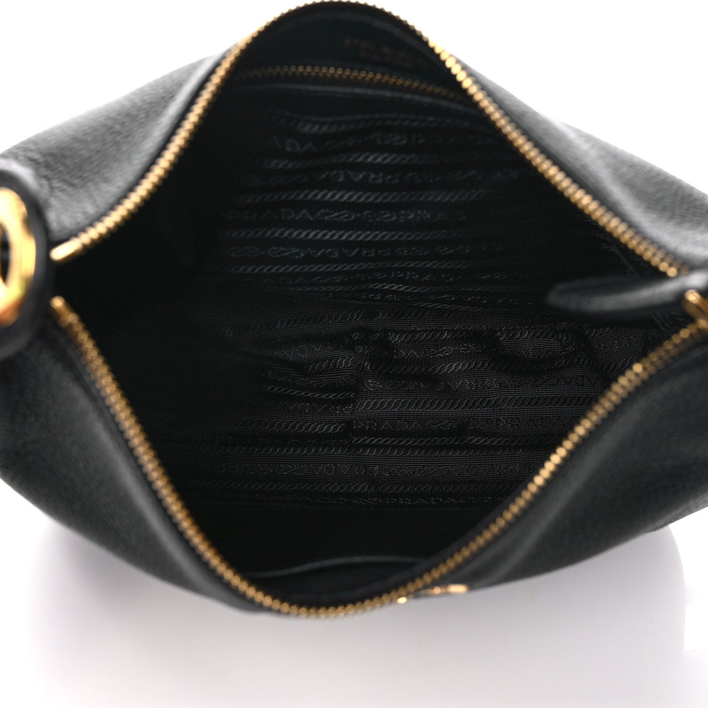 Vitello Daino Zippered Messenger Hobo Black