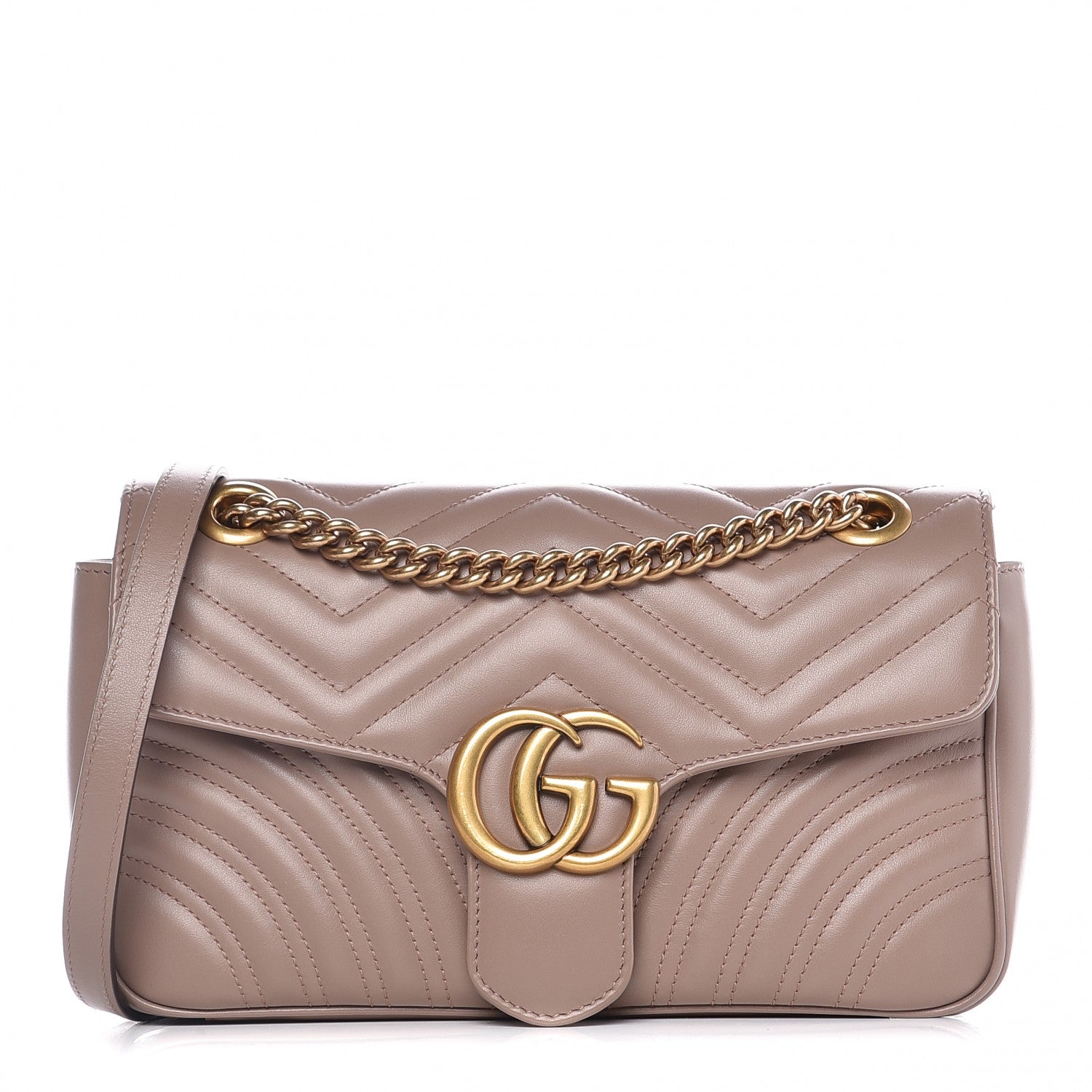 Gucci Calfskin Matelasse Small GG Marmont Shoulder Bag Porcelain Rose 1 of 7