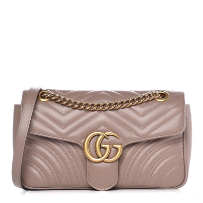 Gucci Calfskin Matelasse Small GG Marmont Shoulder Bag Porcelain Rose 1 of 7