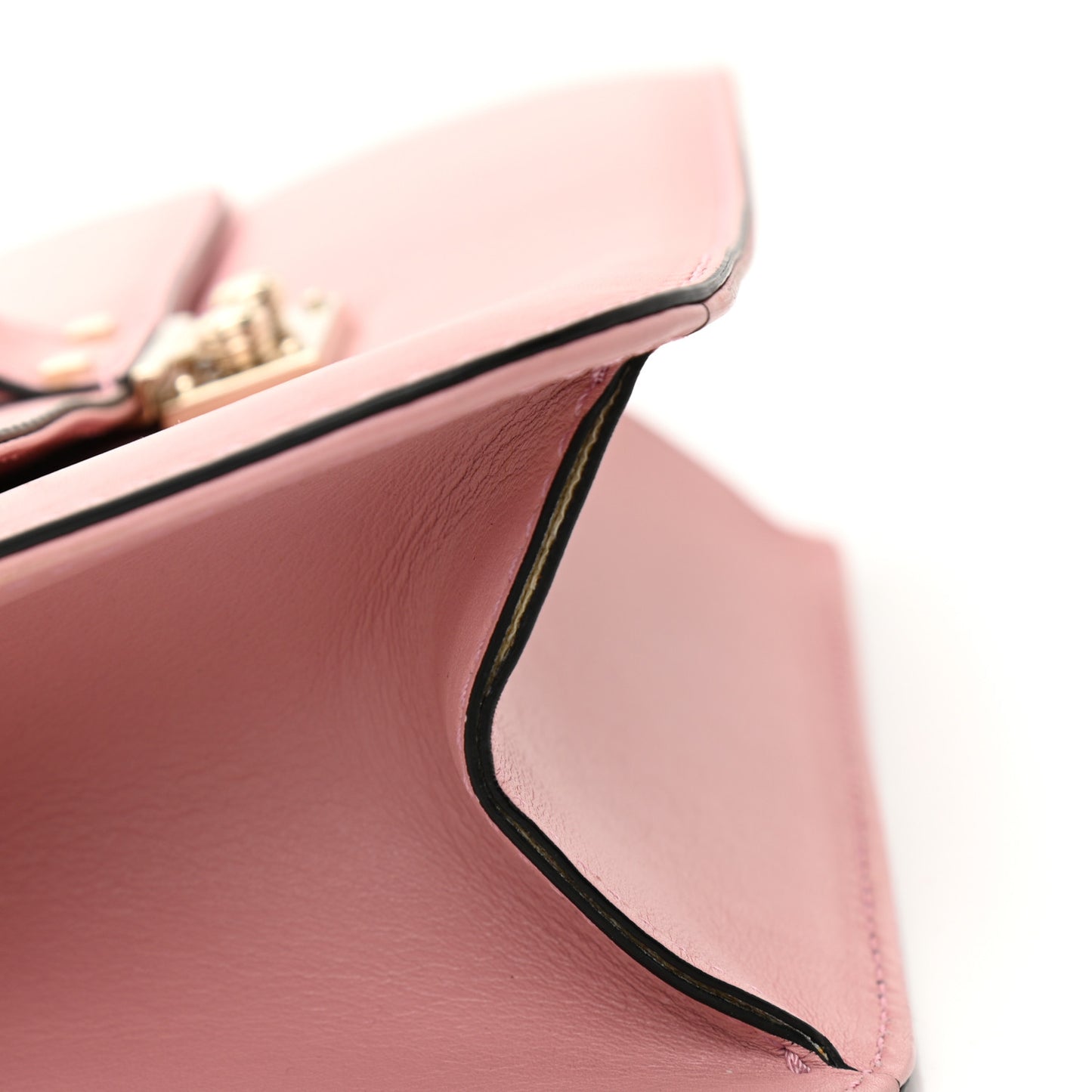 Vitello Large Glam Lock Rockstud Flap Pop Gardenia