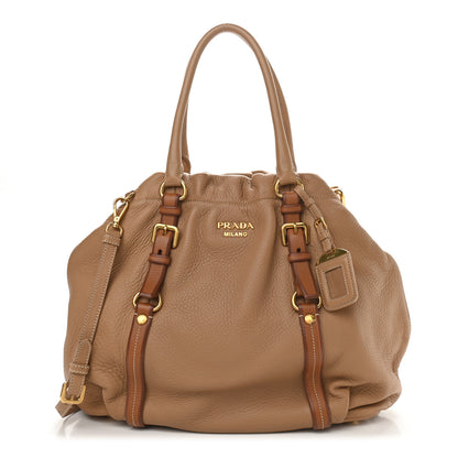 Prada Tessuto Nylon Vitello Daino Shopping Satchel Sughero 1 of 9