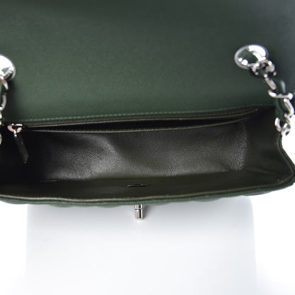 Chanel Caviar Quilted Mini Rectangular Flap Dark Green 7 of 9