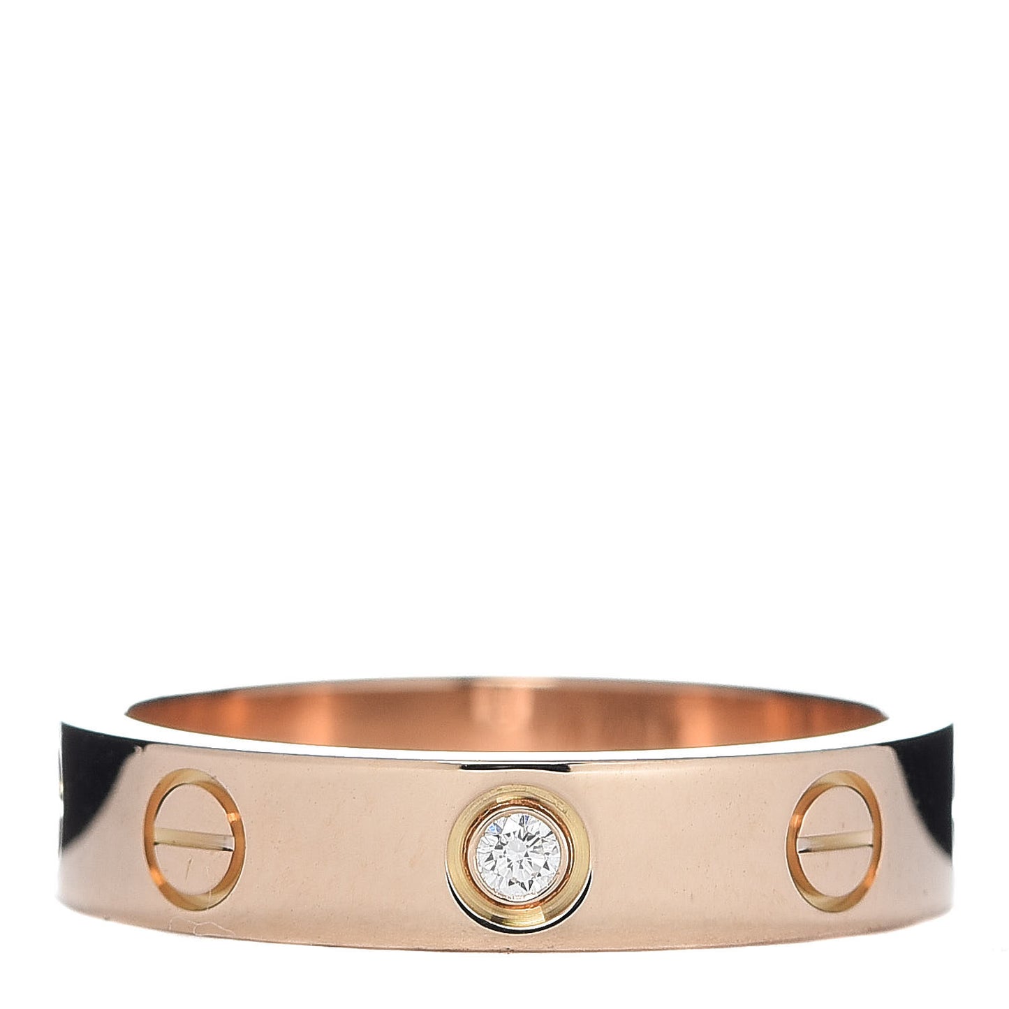 18K Pink Gold Diamond 4mm LOVE Wedding Band Ring 50 5.25