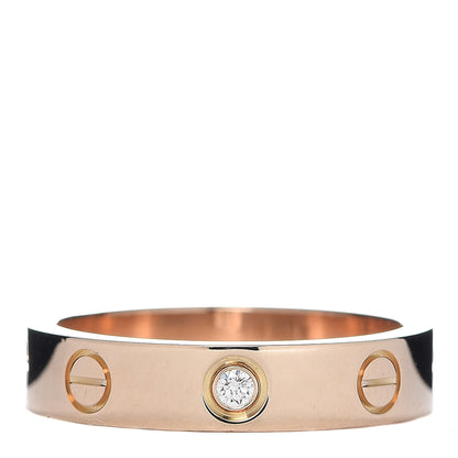Cartier 18K Pink Gold Diamond 4mm LOVE Wedding Band Ring 50 5.25 1 of 4
