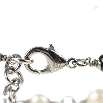Chanel Pearl Beaded Charm Bracelet Silver 8 of 9