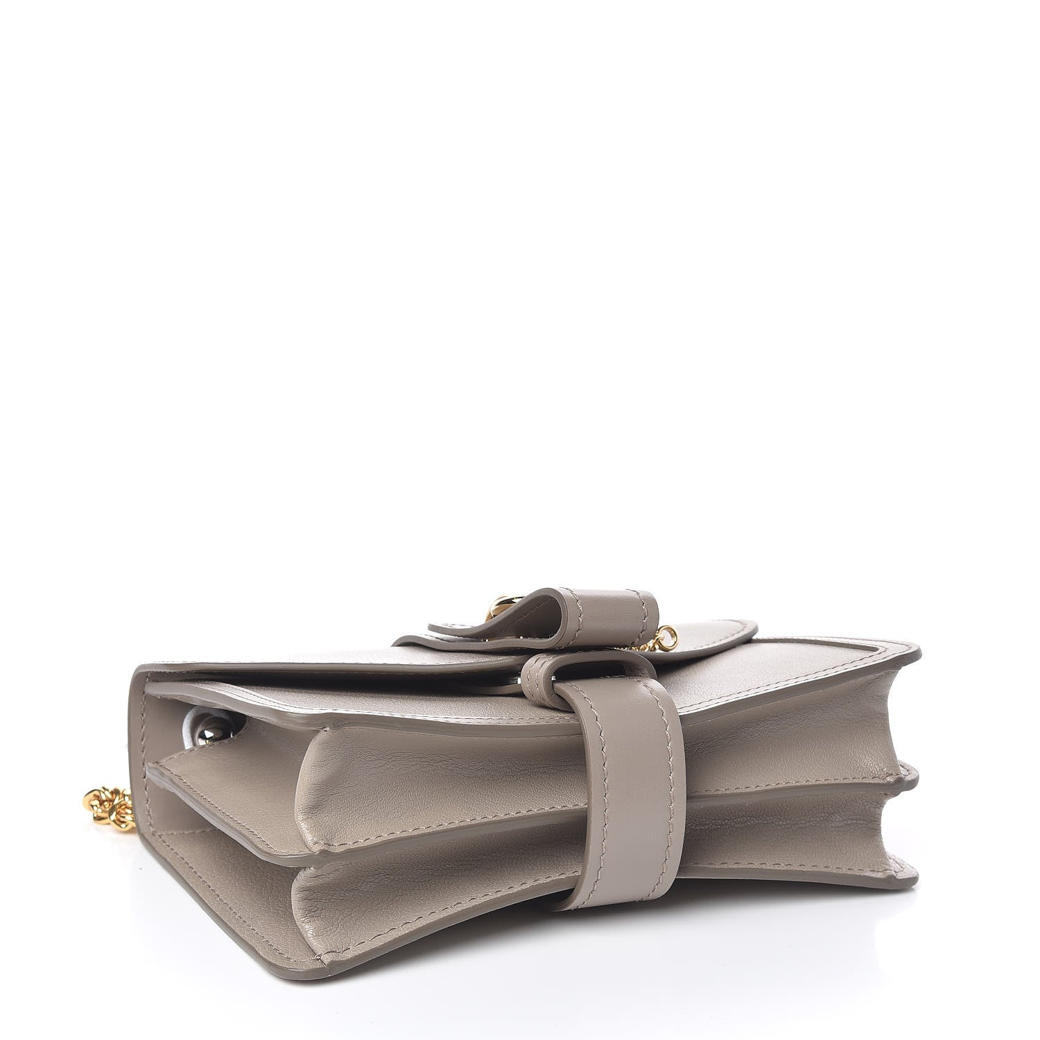 Chloe Shiny Goatskin Calfskin Aby Chain Shoulder Bag Motty Grey 4 of 9