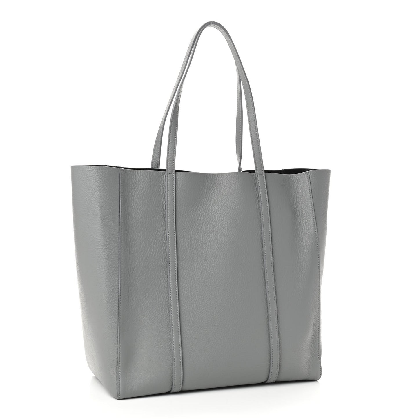Smooth Calfskin Logo Double Sided Small Everyday Tote Balenciaga Grey Black