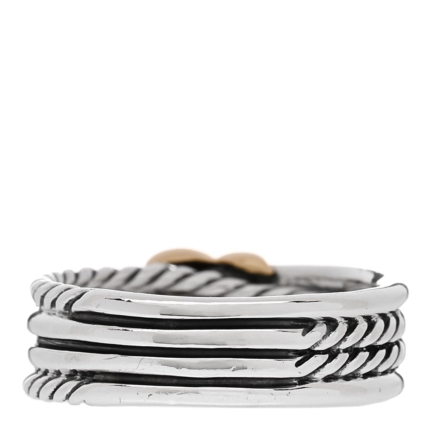 Sterling Silver 18K Yellow Gold 6mm X Crossover Ring 55 7.25