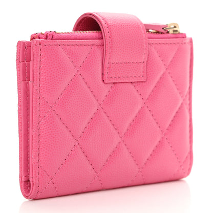 Chanel Caviar Quilted Compact Zipped Pocket Wallet Pink 3 of 7