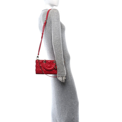 Christian Dior Lambskin Cannage Medium Lady D-Joy Red 2 of 10