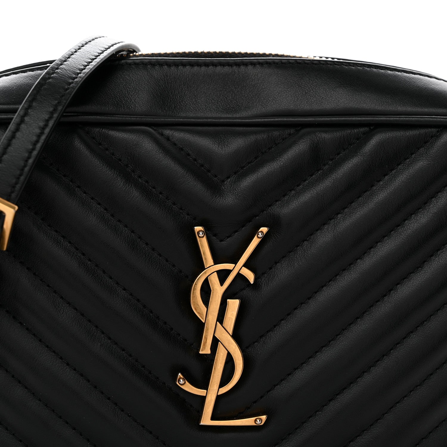 Saint Laurent Calfskin Matelasse Monogram Lou Camera Bag Black 8 of 13