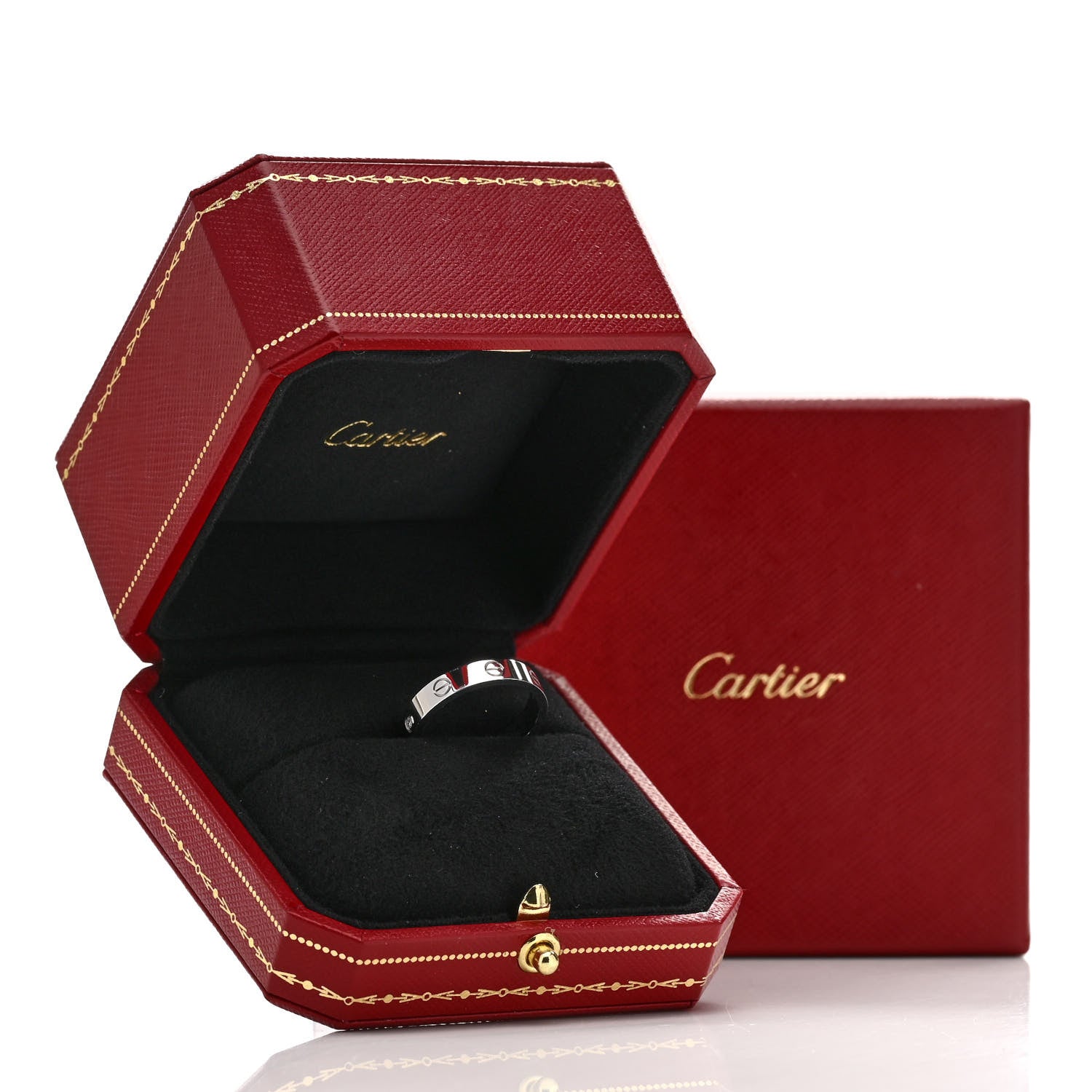 Cartier 18K White Gold Diamond 4mm LOVE Wedding Band Ring 57 8 5 of 5