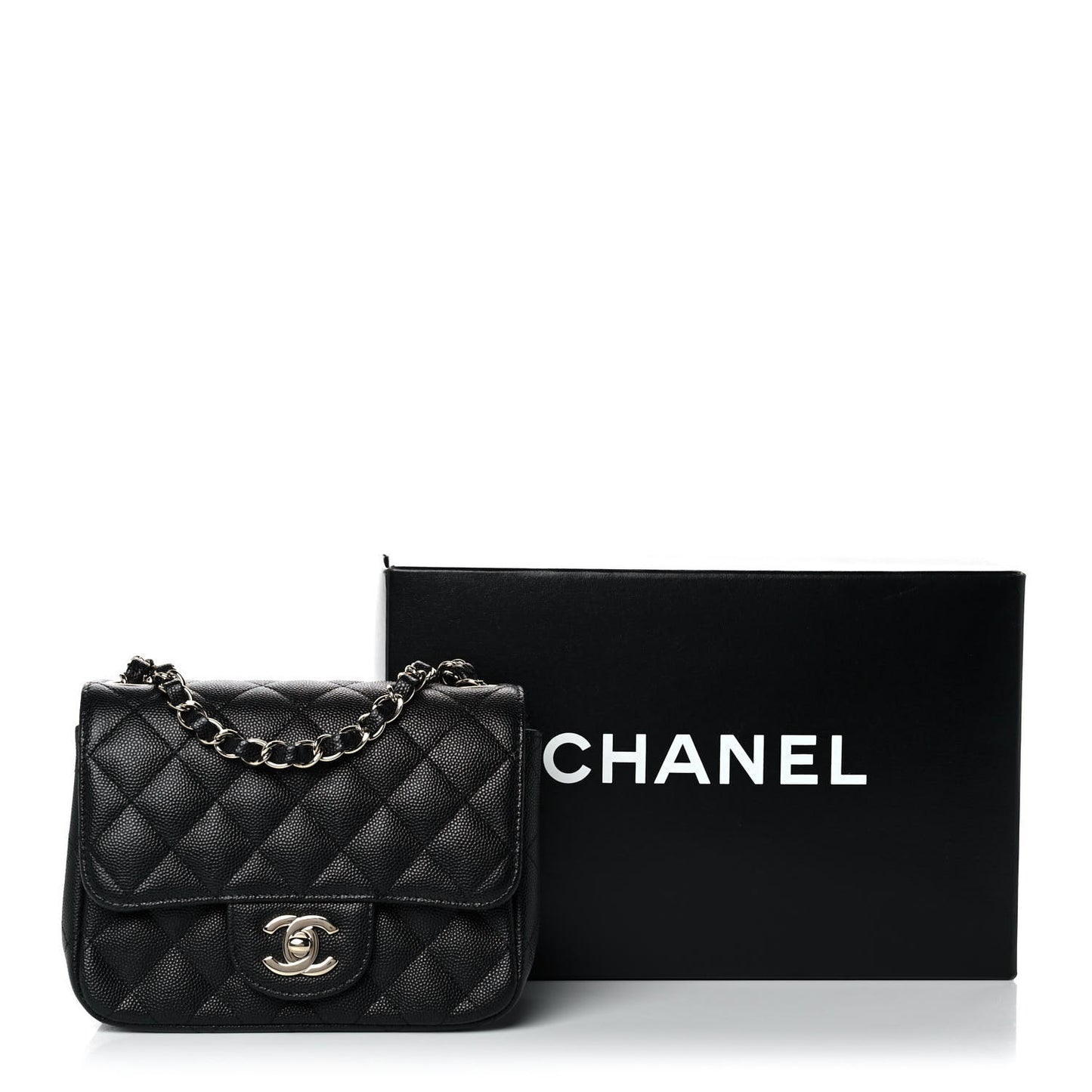 Caviar Quilted Mini Square Flap Black