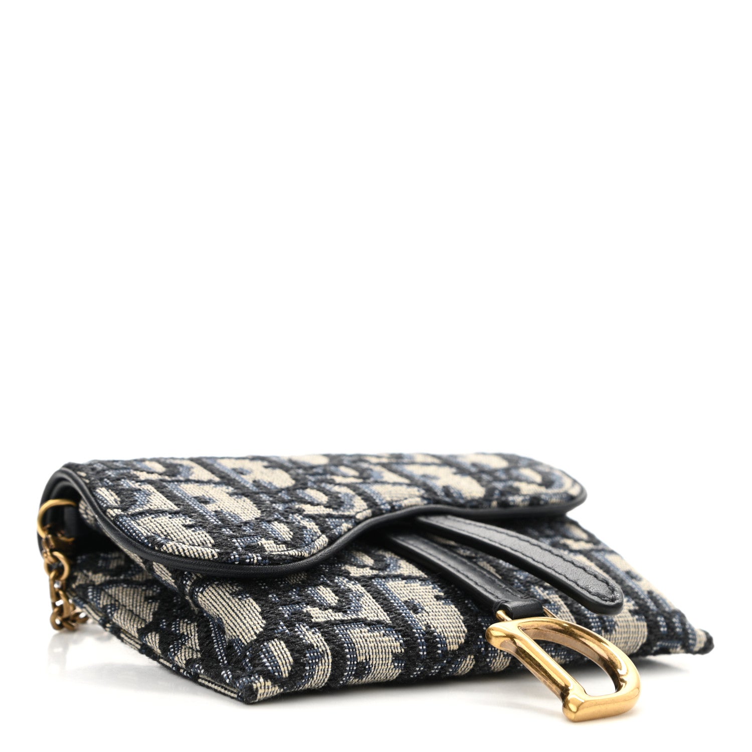 Christian Dior Oblique Nano Saddle Chain Pouch Blue 4 of 11