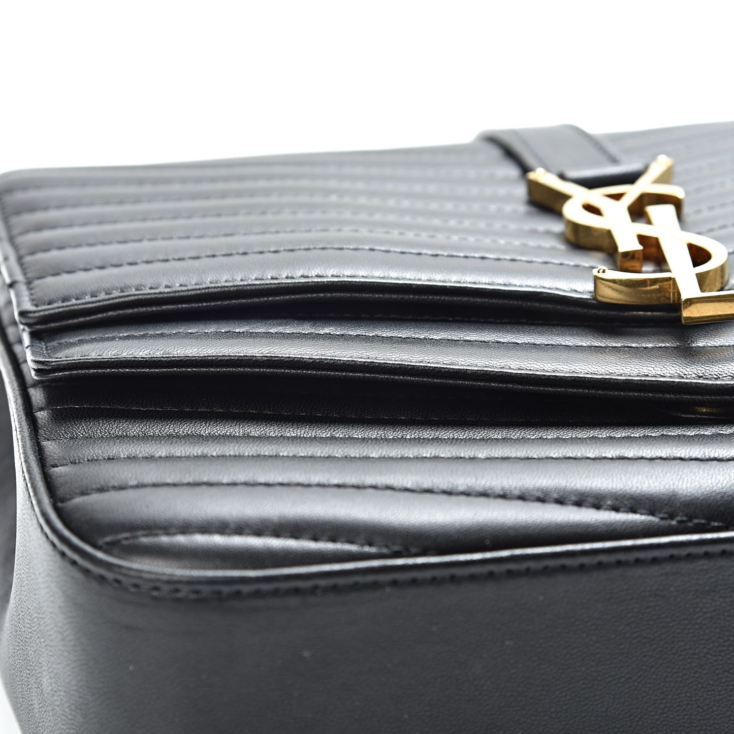 Lambskin Matelasse Chevron Monogram Medium Sulpice Bag Black