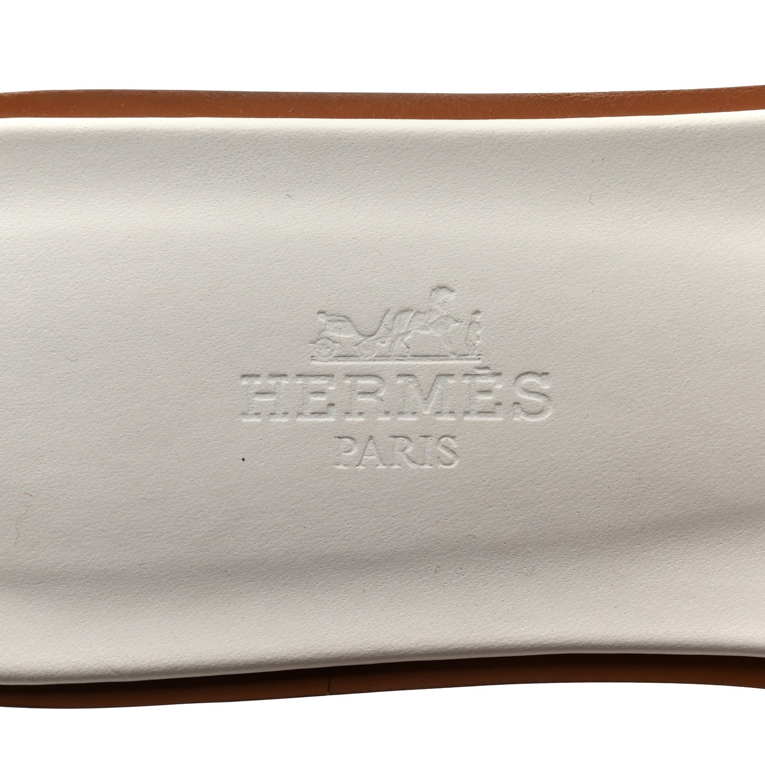 Hermes Box Calfskin Oran Sandals 37.5 White 7 of 9