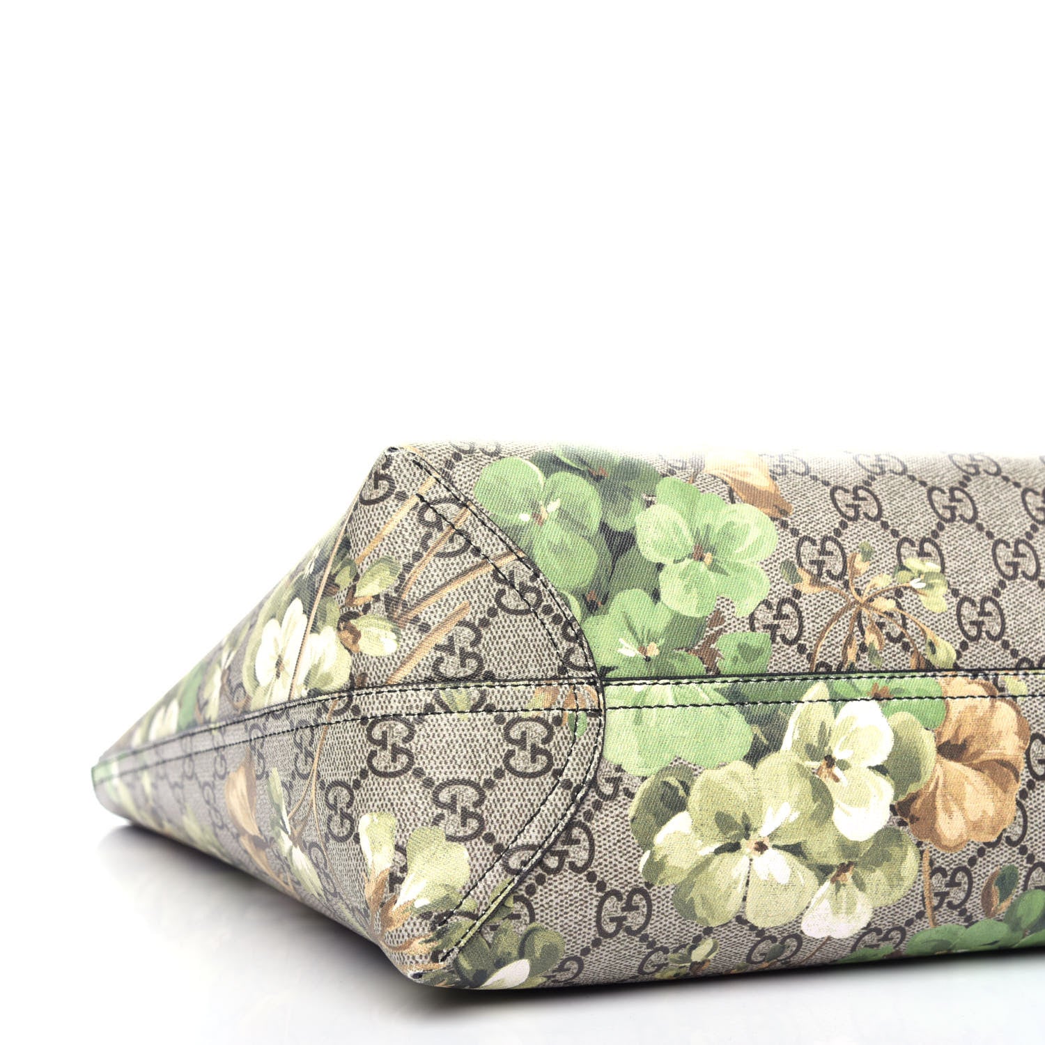 Gucci GG Supreme Monogram Blooms Medium Reversible Tote Beige New Military Black 9 of 11