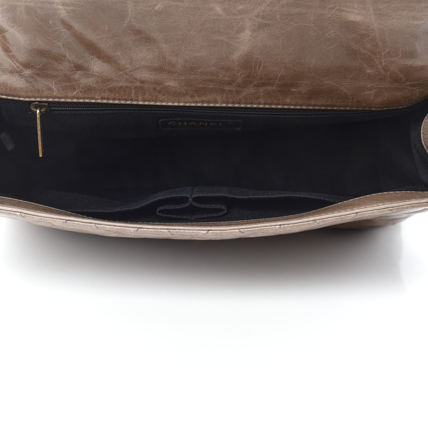 Chanel Glazed Calfskin Castle Rock Medium Flap Dark Beige 5 of 14