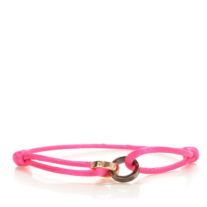 Cartier 18K Pink Gold Brown Ceramic Diamond Silk Adjustable Two Hoops LOVE Bracelet Pink 1 of 6