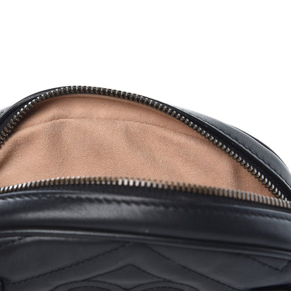 Gucci Calfskin Matelasse GG Marmont Belt Bag 85 34 Black 9 of 12