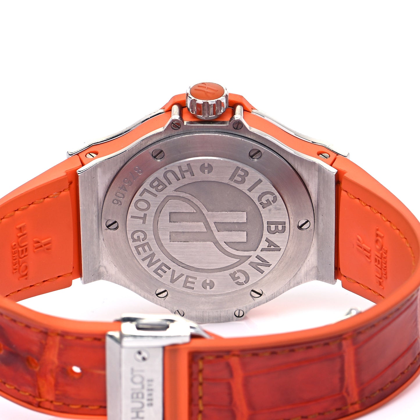 Stainless Steel Alligator Orange Sapphire 38mm Big Bang Tutti Fruitti Quartz Watch 361.SO.6010.LR.1906