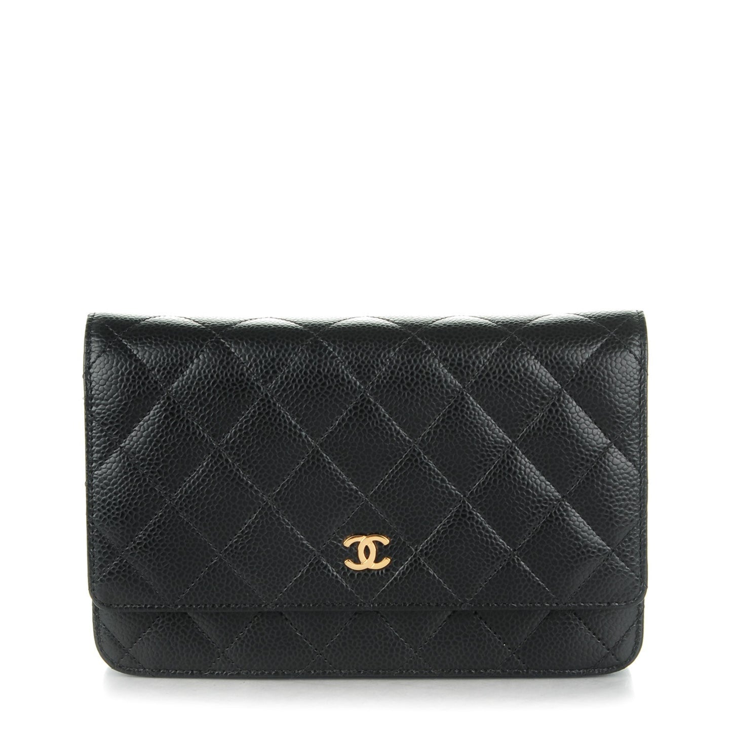 Caviar Quilted Wallet On Chain WOC Black