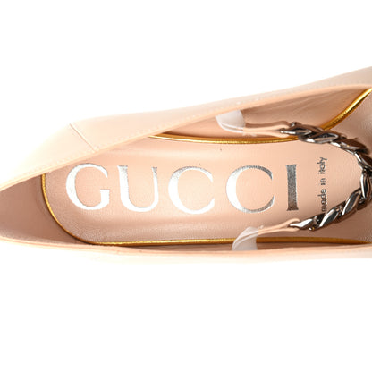 Gucci Malaga Kid Deva Horsebit Chain Embellished Pumps 36.5 Skin Rose 6 of 7