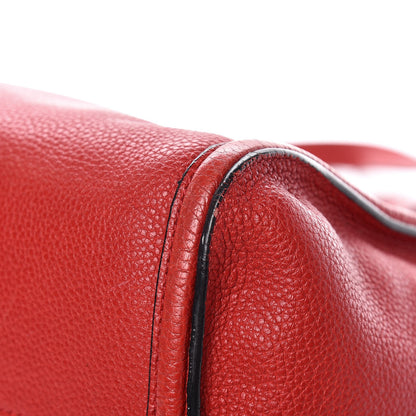 Alexander McQueen Pebbled Calfskin Small Skull Padlock Zip Around Tote Red 14 of 22