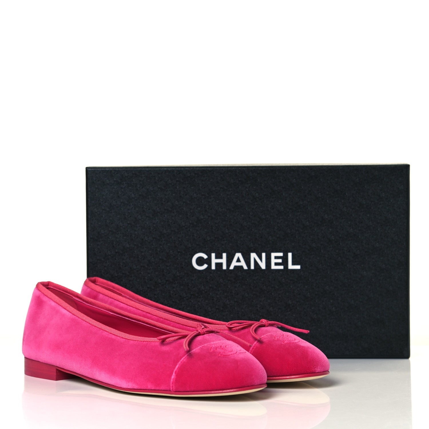 Chanel Velvet Cap Toe Ballerina Flats 41 Pink 9 of 9