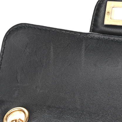 Chanel Calfskin Crocodile Embossed Graffiti 2.55 Mini Cocodile Reissue Flap Black Pink 4 of 10