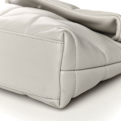 Saint Laurent Lambskin Quilted Toy Loulou Puffer Monogram Chain Satchel Blanc Vintage 12 of 16