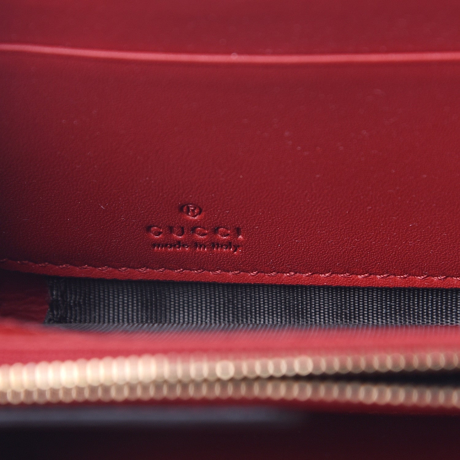 Gucci Moon Calfskin Zip Around Wrist Wallet New Rosette Hibiscus Red 5 of 9