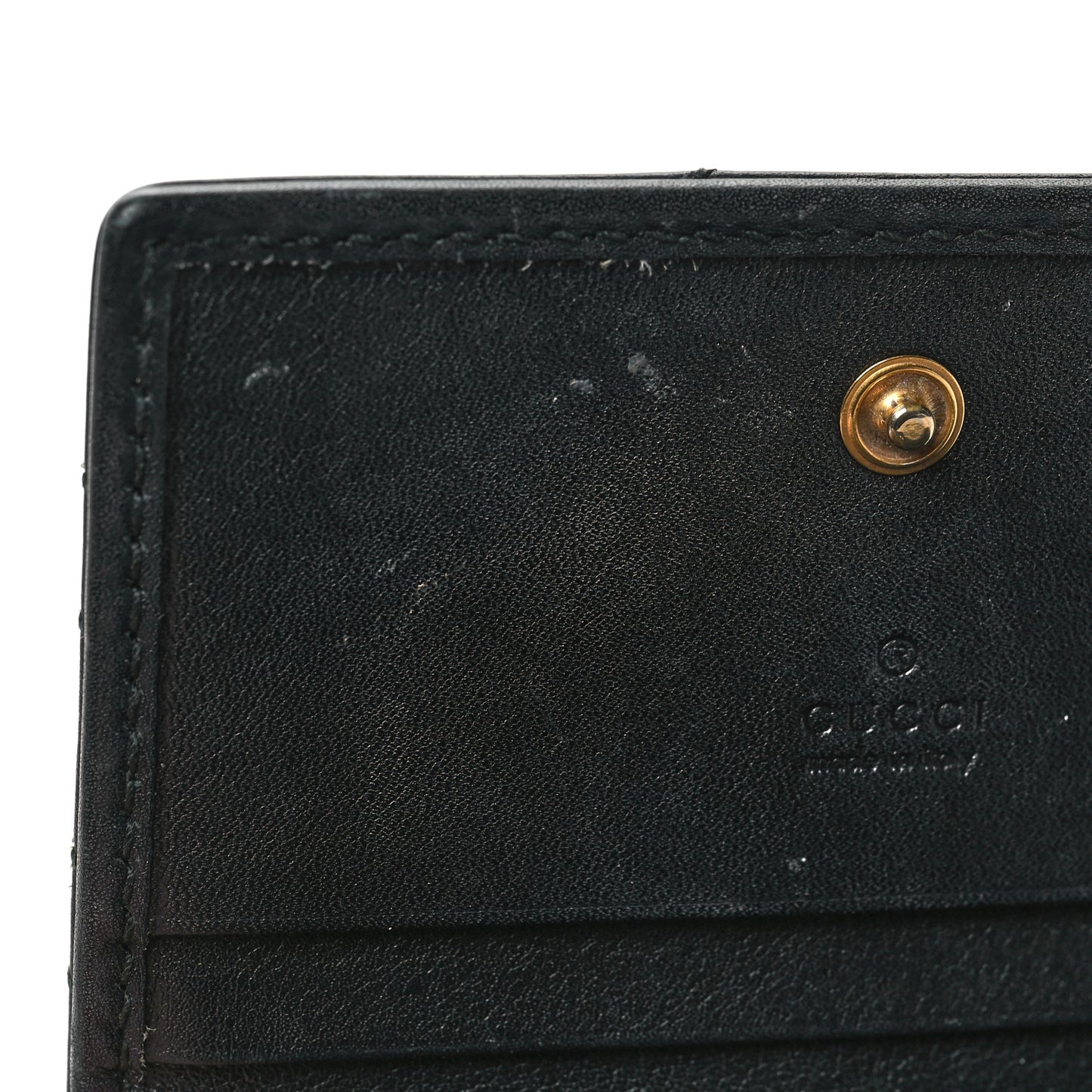 Calfskin Matelasse GG Marmont Card Case Black